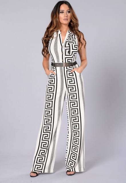 Lena jumpsuit | Wit | Met ceintuur | Verkrijgbaar in meerdere maten en kleuren