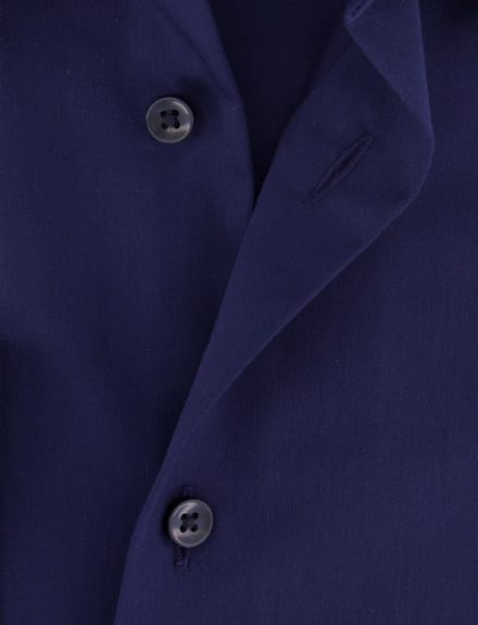 Eterna overhemd donkerblauw strijkvrij lange mouw