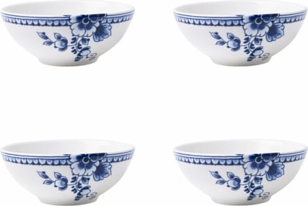 Heinen Delfts Blauw - Dipschaal Paauw blauw - Porselein - 120 ml - 4 stuks
