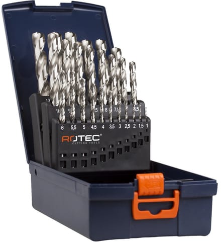 Rotec Spiraalborenset '105', DIN338, type N, 25-dlg, ø1-13 ABS