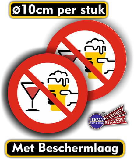 Jerma-Alcoholische drank niet toegestaan-stickers set van 2 stuks