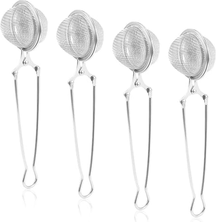 Pack of 4 Stainless Steel Tea Strainers for Loose Tea Infusing - Diameter 4.5 cm