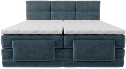 Vente-unique Boxspringbed stof blauw 2 x 90 x 200 cm