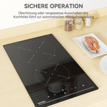 Ingebouwde 29 cm zwarte glaskeramische elektrische kookplaat met sensor touch control en kinderslot