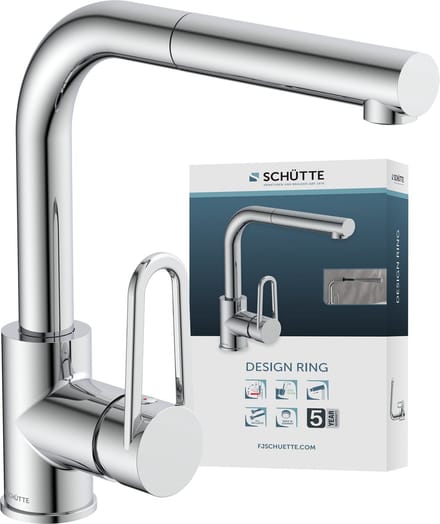 SCHÜTTE DESIGN RING Keukenkraan - Mengkraan - Met Uittrekbare Uitloop - Chroom