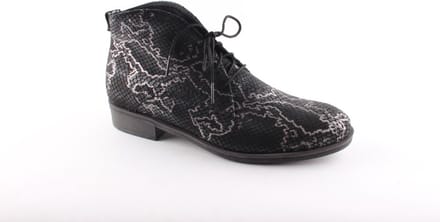Durea 9610 Veterlaars Smal zwart print dames