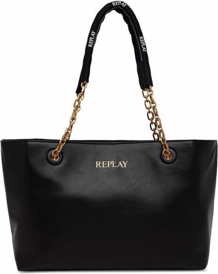 REPLAY Schoudertas Shopper Black Zwart