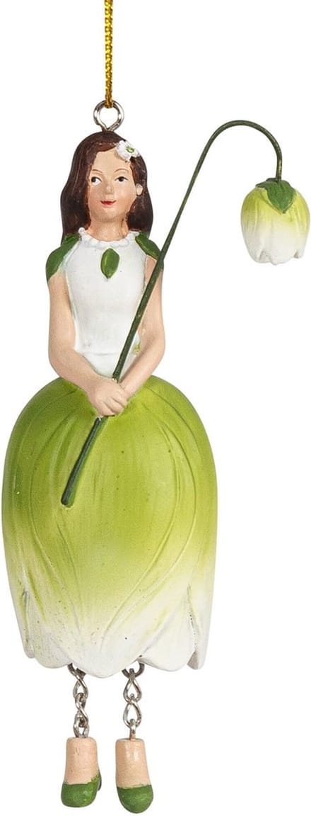 Bloemenmeisje hangend "Tulp wit/groen"
