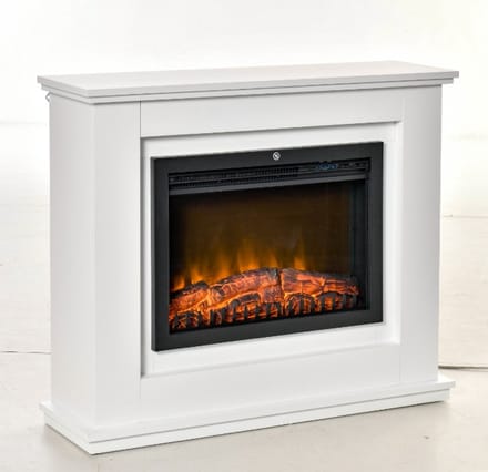 Elektrische Sfeerhaard met Verwarming - Haard met Afstandsbediening en Timer - 1000W/2000W - Wit