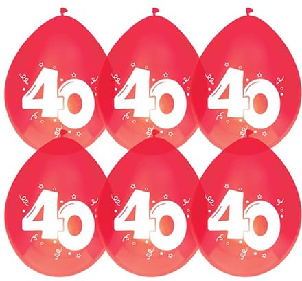 Haza Jubileum/leeftijd ballonnen 40 jaar - 30x stuks - Feestartikelen
