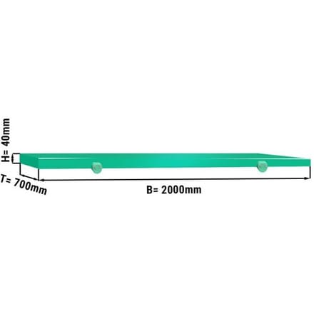 GGM Gastro Schneideplatte für Arbeitstisch - 2000x700mm - HACCP-Konform - Grün Groen