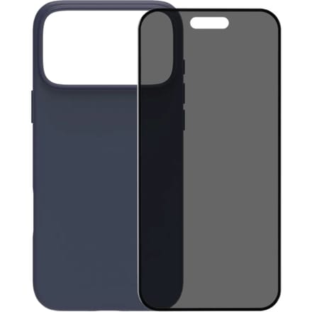 BlueBuilt Protective Back Cover met MagSafe iPhone 17 Pro Max Blauw + BlueBuilt iPhone 17 Pro Max Privacy Screenprotector Glas