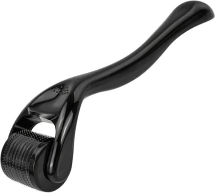 Dermar Roller Titanium - Gezichtsroller - Baardroller - Baardgroei - Derma roller gezicht - zwart - 0,2 MM - inc opbergclipje