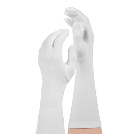Nylon handschoenen 40 cm - M / Wit