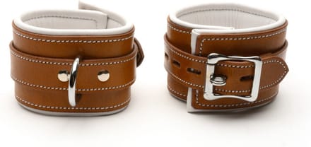 665 Leather - Enkelboeien - Asylum Series Ankle Restraints - Tuig Leer - Afsluitbaar