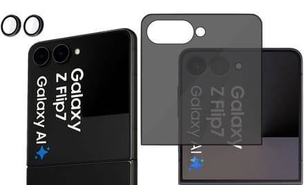 ChiGuard Privacy Screenprotector + Camera beschermglas geschikt voor Samsung Galaxy Z Flip 7 Screenprotector - Beschermglas - Camera - Privé GuardCover