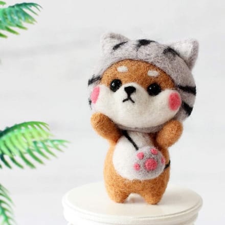 DIY Naaldvilt Kit voor Onvoltooide Kat Craft - Wolvilt Materialen voor Beginners en Creatieve Projecten