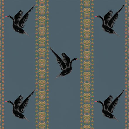 Behang Black Swan Blauw