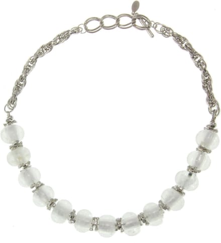 Behave ketting - Glaskralen accessoires - Mode sieraden - Nikkelvrij - 44 cm