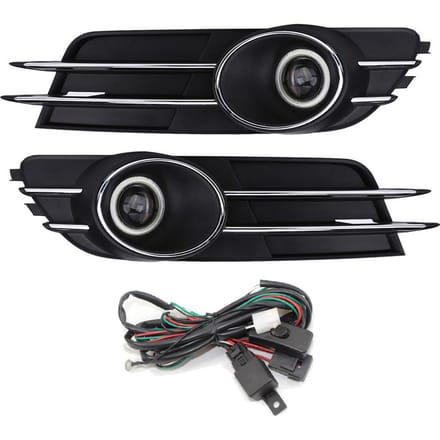 Auto Voorbumper Mistlichtrooster Mistlamp Lamp Set voor A6 C7 2011‑2015 black