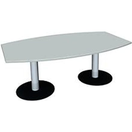 Vergadertafel, B 2000 mm, lichtgrijs