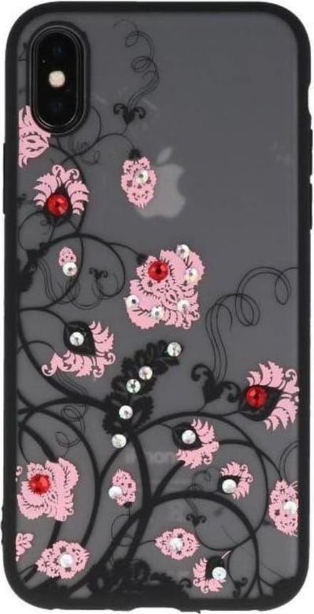 Licht Roze Diamant Bloemen Back Cover Hoesje voor iPhone X