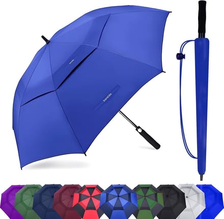 Grote Golfparaplu - Oversized Paraplu - Bescherming tegen Regen - Dubbele Geventileerde Luifel - 183 cm - Zwart