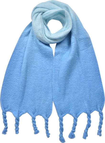 Clayre & Eef Wintersjaal Dames 32x220 cm Blauw Synthetisch