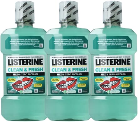 Listerine Clean & Fresh Mondwater - 3 x 500 ml