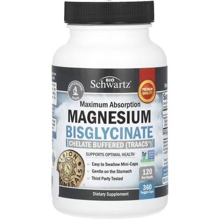 Absorption Maximale Bisglycinate de Magnésium Capsules Végétales 360