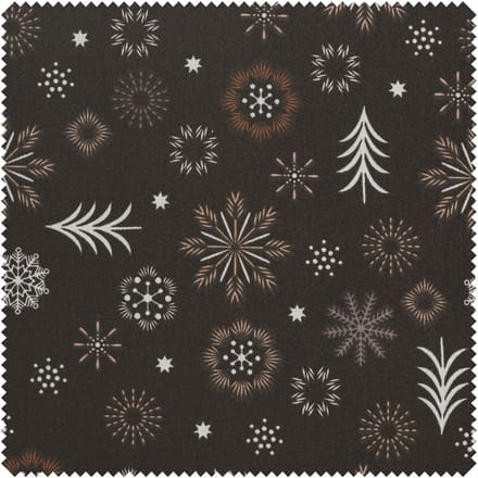Katoenen stof "Kersttijd" - Zwart