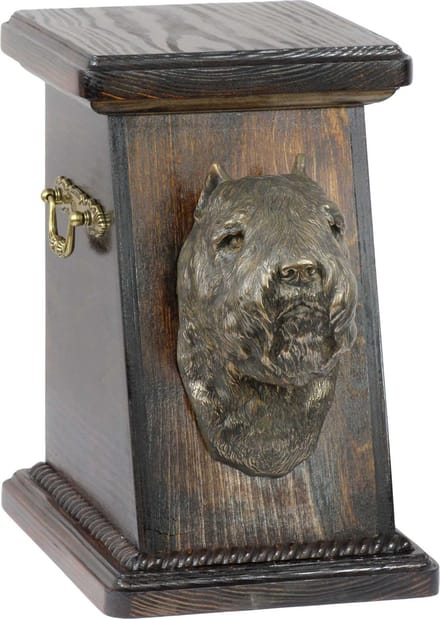 Elegante urn voor hondenas met beeld van Ierse Soft Coated Wheaten Terrier