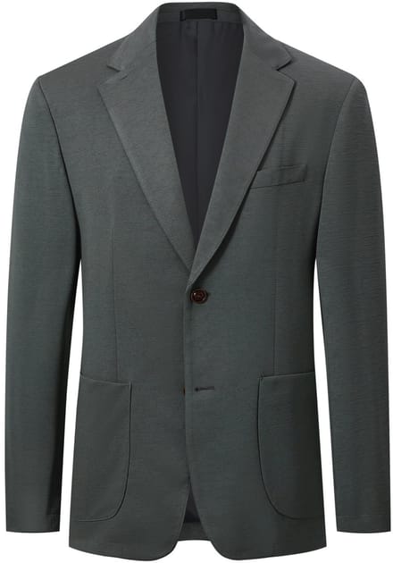 ALLTHEMEN Heren Blazer met Notch Lape - Gegolfd Patroon - M