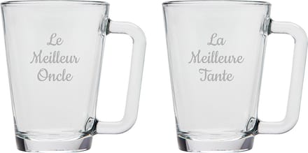 Theeglas gegraveerd - 26cl - Le Meilleur Oncle & La Meilleure Tante