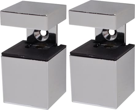 Duraline Cube Clip - Wandelement - Glans Grijs - Metaal - Set van 2