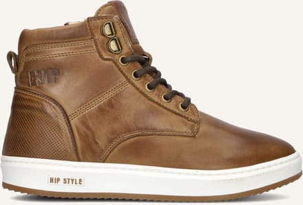 Hip H2239 Sneakers Jongens - Leren Sneaker - Bruin - Maat 32