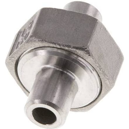 Rechte Koppeling 10.2mm Laseinde RVS Vlakke Afdichting PTFE 16bar