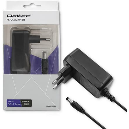 Qoltec 30W plug-in voeding |   15V |   2A |   5.5*2.1