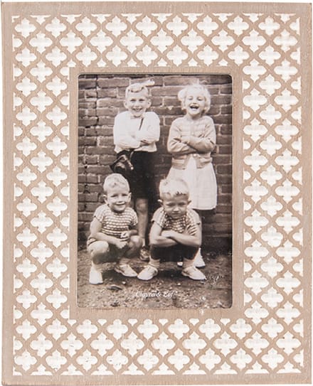 Clayre & Eef Fotolijst 10x15 cm Wit Bruin Hout