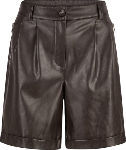 Marc Aurel - donkerbruine vegan leather shorts - maat 36