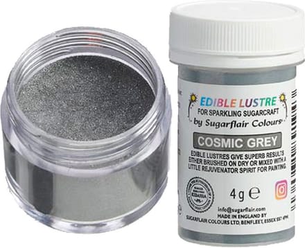 Sugarflair Eetbare Glanspoeder - Cosmic Grey - 4g - Voedingskleurstof
