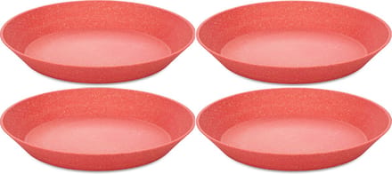 Diep Bord, 24 cm, Set van 4, Organic, Natuur Koraal - Koziol | Connect Plate