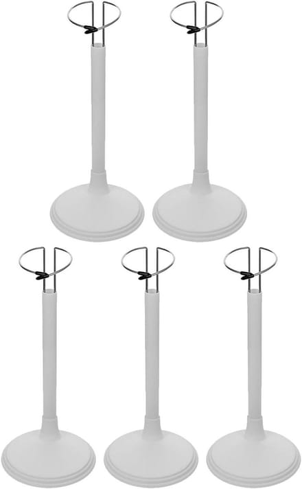 Poppenstandaards Set - Displayhouders Figuren - Verzameling Presenteren - Verstelbaar Ontwerp - 5 Stuks - Wit