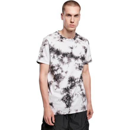 Urban Classics - Black Tie Dye Heren T-shirt - M - Wit/Zwart
