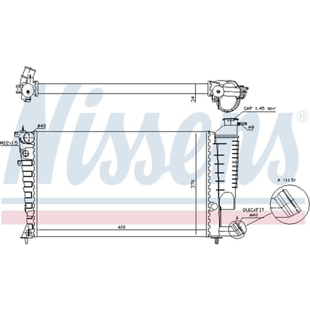 Radiator, motorkoeling NISSENS 61318A
