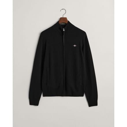 Gant Vest Superfine Lambswool Zip Cardigan Zwart / male