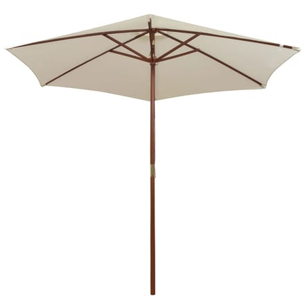 vidaXL - Parasol - 270x270 - cm - houten - paal - crèmewit