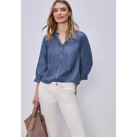 Blouse met 3/4 mouwen en ruches