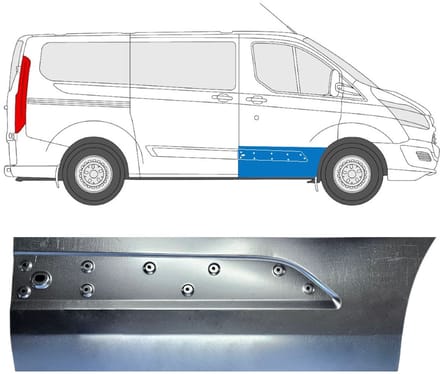 Reparatiepaneel voor deur voor Ford Transit Custom 2013-2023 / Rechts