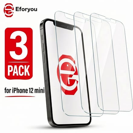 Geschikt voor iPhone 12 mini - 3 stuks - Screenprotector Tempered Glass - Case Friendly - 9H Hardheid - Inclusief Schoonmaakdoekjes